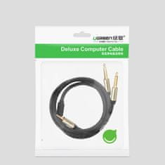 Ugreen Avdio kabel mini jack 3,5 mm - 2 x jack 6,35 mm 2 m siv