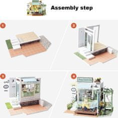 Robotime Rolife DIY House: kavarna Flowery Sweets &amp; Teas z LED osvetlitvijo