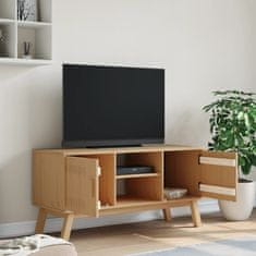 Greatstore TV omarica OLDEN rjava 114x43x57 cm trdna borovina