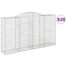 Vidaxl Obokane gabion košare 20 kosi 300x50x160/180cm pocinkano železo