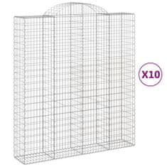 Vidaxl Obokane gabion košare 10 kos 200x50x220/240 cm pocinkano železo