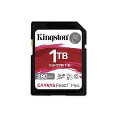 Kingston Canvas React Plus SDXC spominska kartica, 1 TB, 280/150 MB/s, UHS-II, C10, U3, V60, 4K