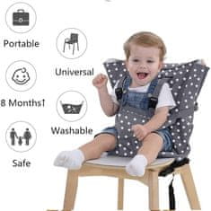 Netscroll Univerzalna prevleka za stol za otroke za varno hranjenje, pomoč in varnost pri hranjenju, za različne stole, za potovanja, restavracije, obiske, prenosni otroški stol iz blaga, SeatSecure