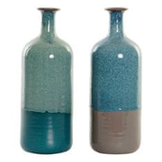 NEW Vaza DKD Home Decor Modra Zelena Kovina Porcelan 30 x 40 cm 11 x 11 x 30 cm (2 kosov)