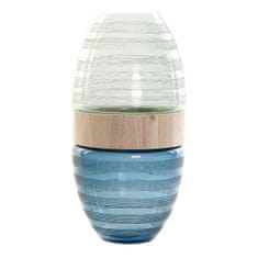 NEW Vaza DKD Home Decor Modra Meta Les Kristal Sodobna (21 x 21 x 43 cm)