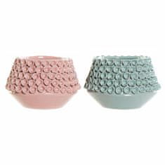 DKD Home Decor Vaza DKD Home Decor Flower Pink Turquoise Stoneware 20 x 20 x 13 cm Sredozemlje (2 enoti)