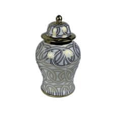 NEW Vaza DKD Home Decor Porcelan Zlat Bela Orientalsko (17 x 17 x 31 cm)