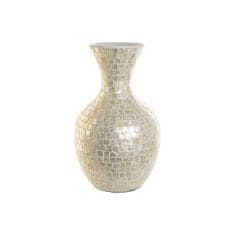 DKD Home Decor Vaza DKD Home Decor Bela bambusova mati perle Naravni list rastline Sredozemlje 31 x 31 x 51,5 cm