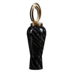 BigBuy Vaza Crystal Black Golden Metal 15 x 15 x 46 cm