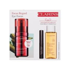 Clarins Total Eye Lift Eye Focus Set krema za okoli oči Total Eye Lift 15 ml + maskara Wonder Perfect Mascara 4D 3 ml 01 Perfect Black + odstranjevalec ličil za obraz Total Cleansing Oil 50 ml za ženske