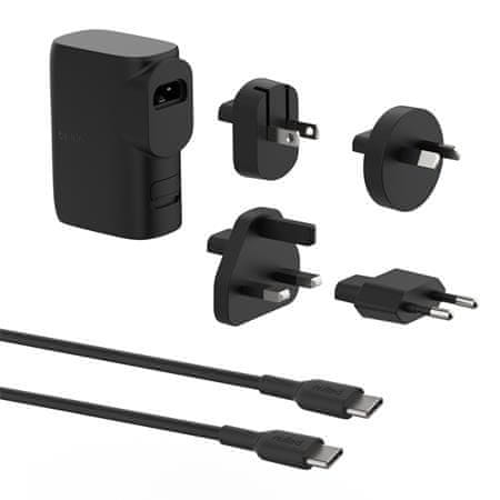 Belkin BOOST CHARGE Hibridni potovalni polnilnik 25W + PowerBank 5000mAh, UK, EU, US, AU, črna