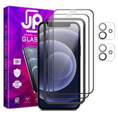 JP JP Full Pack Zaščitno kaljeno steklo, 2x 3D steklo z aplikatorjem + 2x steklo na objektivu, iPhone 12