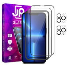 JP JP Full Pack Kaljeno steklo, 2x 3D steklo z aplikatorjem + 2x steklo na objektivu, iPhone 13 Pro MAX