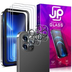 JP JP Mega Pack Kaljena stekla, 3 stekla za telefon z aplikatorjem + 2 stekli z lečami, iPhone 13 Pro