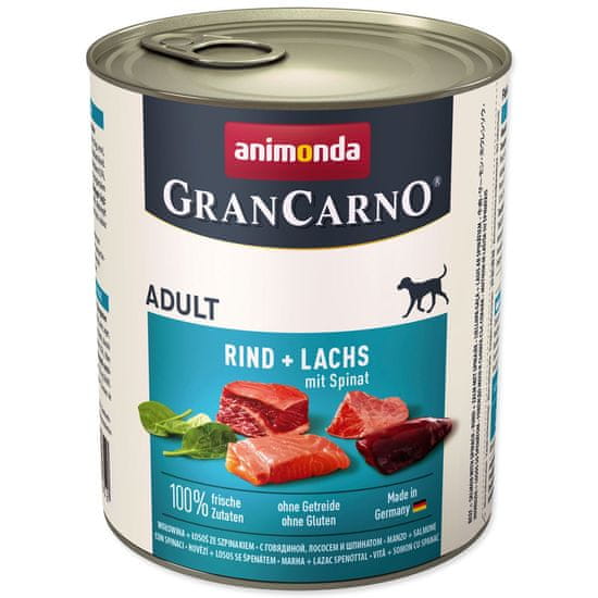 Animonda Konzerva Gran Carno govedina + losos + špinača - 800 g