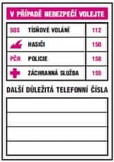 M.A.T Group Tabela - POMEMBNE TELEFONSKE ŠTEVILKE 74x105mm samolepilna