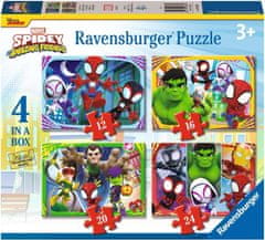 Ravensburger Puzzle Spidey in njegovi neverjetni prijatelji 4v1 (12, 16, 20, 24 kosov)