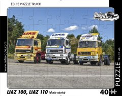 RETRO-AUTA Puzzle TRUCK št. 46 LIAZ 100, LIAZ 110 traktor s prikolico 40 kosov