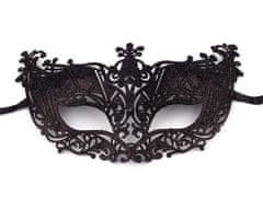 Karnevalska maska z bleščicami - črna