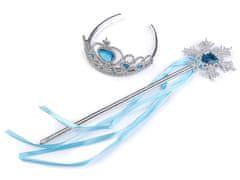 Karnevalski komplet / krona - ledena kraljica - cian modra
