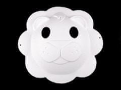 Karnevalska maska - strgalo za barvanje živali - beli lev