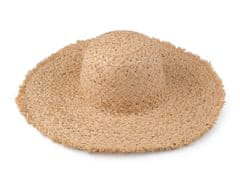 Ženski poletni klobuk / slamnati klobuk za dekoracijo z raztrganim robom - naravni