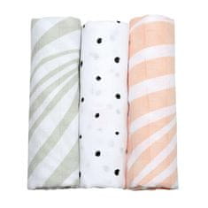 Motherhood Muslinske plenice 3pcs Salmon Zebra 70x80 cm