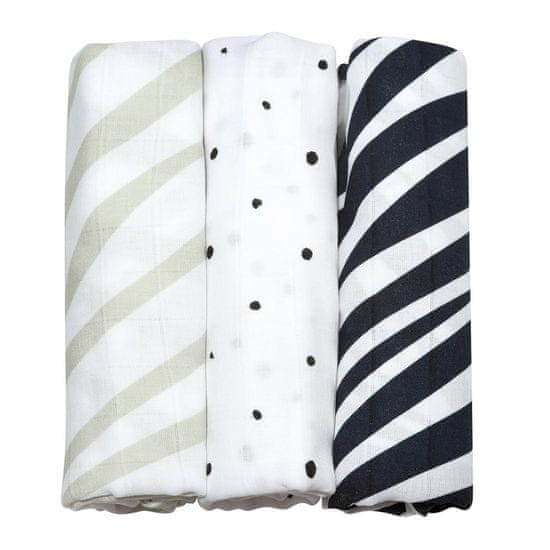 Motherhood Muslinske plenice 3pcs Temno modra Zebra 70x80 cm