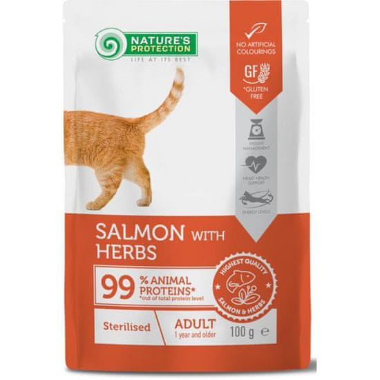 Nature's Protection Cat kapsule. Steriliziran losos in zelišča 100 g