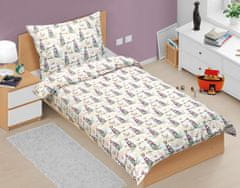 Bombažno posteljno perilo Junior - 140x200, 70x90 cm - Sova na veji