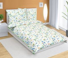 Bombažna posteljnina - 140x220, 70x90 cm - pomladno modra, rumena, bela