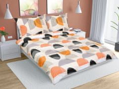 Dvoposteljna bombažna odeja - 240x220, 2 kosa 70x90 cm (širina 240 cm x dolžina 220 cm) - polkrožna oranžna