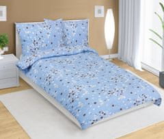 Laneni krep - 140x200, 70x90 cm - Modri cvet