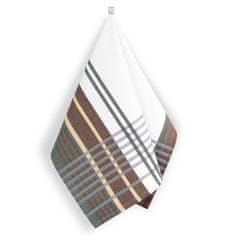 Kuhinjska brisača 1 kos - 50x70 cm - Črtasta siva, rjava