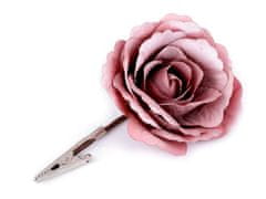 Okrasek vrtnice s sponko Ø7 cm - staro roza st.