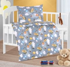 Otroško posteljno perilo iz bombaža Beata - 100x135, 45x60 cm - Medvedek v letalu