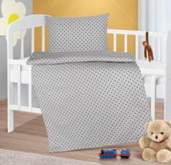 Otroško posteljno perilo iz bombaža Agata - 90x135, 45x60 cm - Zvezdica siva