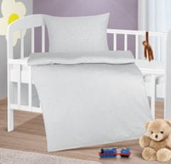 Otroško posteljno perilo iz bombaža Agata - 90x135, 45x60 cm - Kosti siva, bela