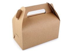 Papirnata škatla z ročajem - rjava naravna