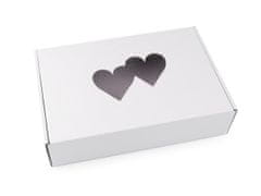 Papirnata škatla s pogledom - srce - bela