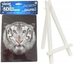 Norimpex Diamantna slika Beli tiger 15x20cm s stojalom