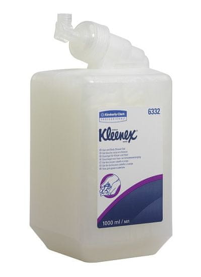 Kleenex Gel za prhanje KC za lase in telo, bel, 1l