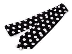 Ozek šal za lase, vratni šal, torbica šal srce, polka dot, črta - črne polka dots