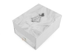 Škatla za nakit Princess 8,5x14x18 cm - siva, najsvetlejša