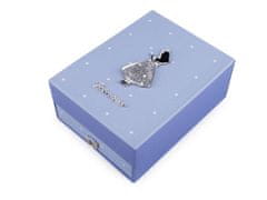 Škatla za nakit Princess 8,5x14x18 cm - modra