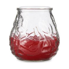 NEW Sveča Geranija Rdeča Prozorno Steklo Parafin 6 kosov (9 x 9,5 x 9 cm)