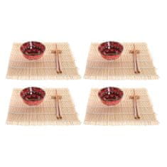 NEW Set za suši DKD Home Decor 14,5 x 14,5 x 31 cm Fuksija Mandala Gres Orientalsko (16 Kosi)