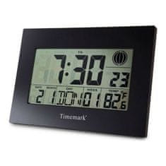 BigBuy Stenska ura s termometrom Timemark Black (24 x 17 x 2 cm)