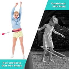 SOLFIT® Hula hop za vadbo, Hulahop obroč z utežmi, Vrtenje uteži, Prilagodljiva velikost pasu (Roza) | SPINSLIM