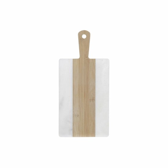 NEW Rezalna deska DKD Home Decor Bela Naraven Bambus Marmor Plastika Pravokoten 38 x 18 x 1 cm